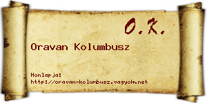 Oravan Kolumbusz névjegykártya